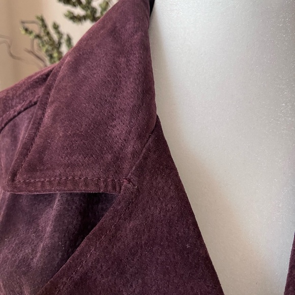 BlankNYC Purple Suede Leather Moto Jacket Full Zip Biker Motorcycle Womens M - Picture 3 of 11